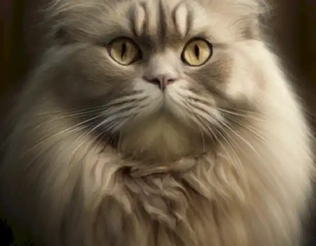 ¡The image should show a majestic cat of enormous size, its features and expression conveying its remarkable size and presence.