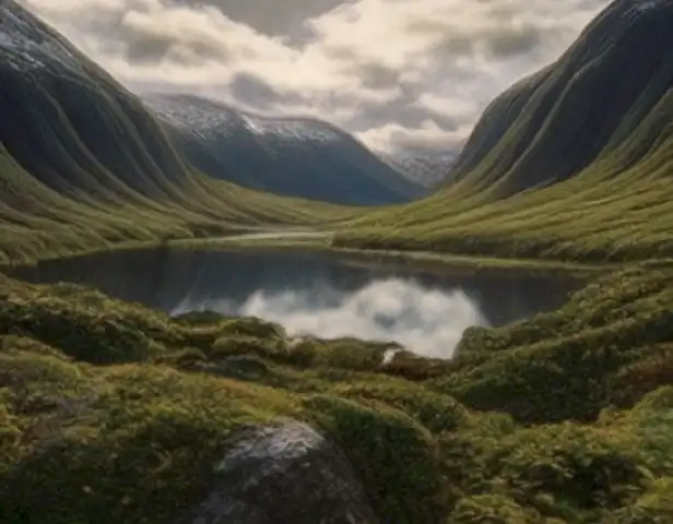 The image of the article should showcase the harmonious coexistence of nature and culture in the enchanting landscapes of El Bosque de Noruega.
