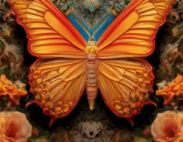 image of a Gato tonkinés, a type of butterfly, and other insects in a colorful and captivating frame.