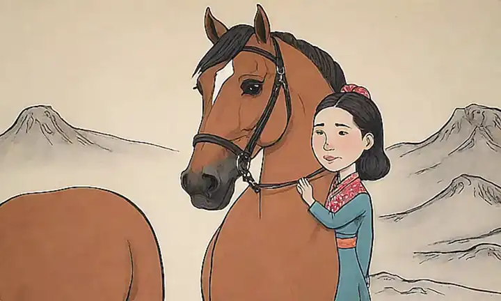 La mujer, el caballo y la historia de valentía coreana. ✨ ( Woman, the horse and the story of courage from Korea. ✨ ) **Explanation:*** **Woman, the horse and the history of courage from Korea.**: Captures all the essential components of the statement in Spanish.* ** **: Uses the corresponding Korean abbreviation for a fast punchline. Let me know if you need anything else!