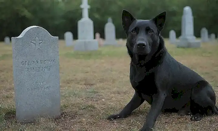 Un perro cariñoso vigila un sepulcro. **Explanation:**- Un perro cariñoso: A loving dog- vigila un sepulcro: guards a grave - All together, it creates a full sentence in Spanish.Let me know if youd like to explore similar phrases!