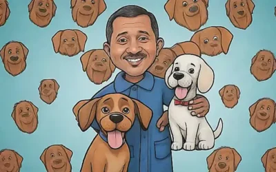 La wallpaper muestra imágenes secretas del pastor alemán con un gráfico de perro alegre