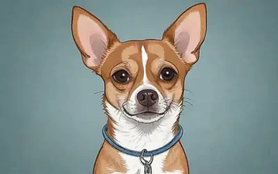 Un chihuahua ansioso con marca de rasgo y visita al veterinario. (A scared chihuahua with a claw mark and veterinarians visit.)  This translates to: **Anxiety-stricken Chihuahua