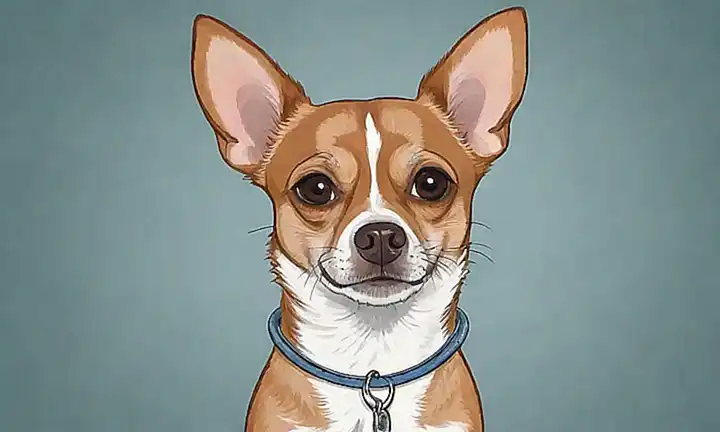 Un chihuahua ansioso con marca de rasgo y visita al veterinario. (A scared chihuahua with a claw mark and veterinarians visit.) This translates to: **Anxiety-stricken Chihuahua