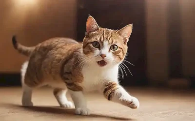 Un dibujo de un gato juguetón