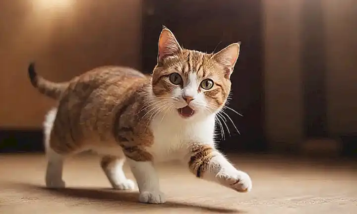 Un dibujo de un gato juguetón