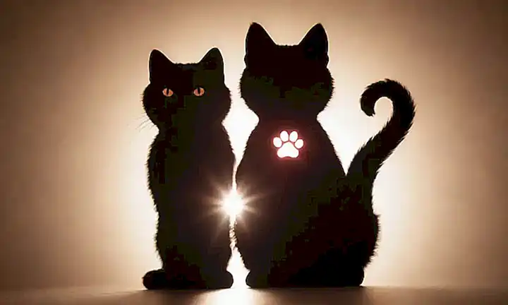 Silueta de gato brillante