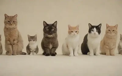 Una imagen estilizada de felinos con iconos borrados para enfermedades transmínticas