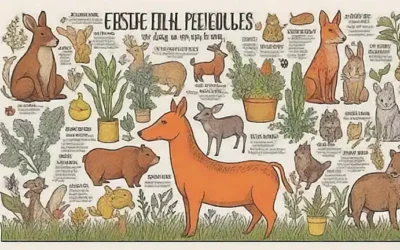 Ilustraciones de hierbas y animales con consejos para mejorar la salud