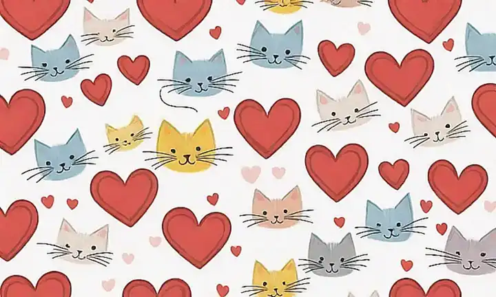Huellas de gato, corazones y Whiskers
