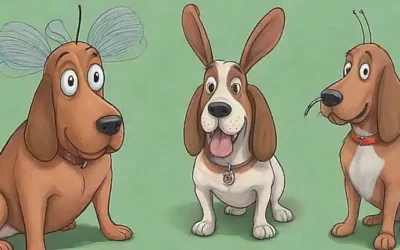 Un dibujo con perro