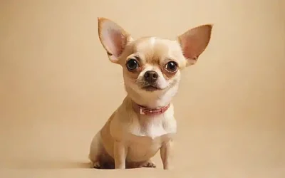 Illustration de chihuahua espeluznante en fondo beige