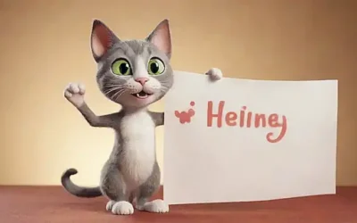 Un gato de dibujos con un riñón sostiene un banner de salud con consejos en su pata