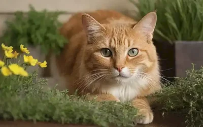 Las hierbas relajantes y aromas suaves para gatos