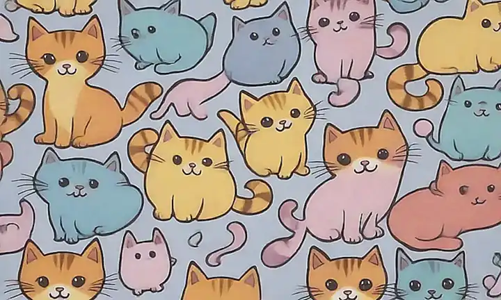 Papel pintado con melodías mágicas de gatos