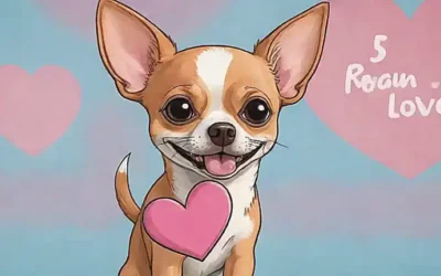 Un retrato vibrante de un Chihuahua con una mueca adorable y corazón.  ❤️