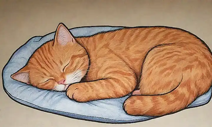 El gato duerme mientras su azúcar en la sangre es bajo