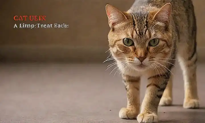 Una foto de un gato con una pata flexionada, con texto explicando causas y tratamiento
