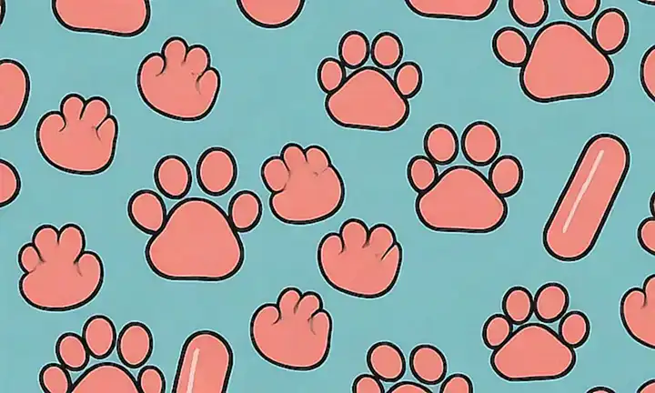 Medicamentos en dosificación y huellas de pata. ❤️ **Translation:** Medication dose & paw prints