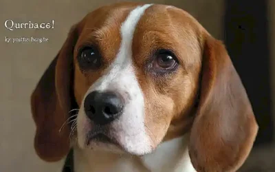Una pintura de beagle con detalles sobre sus características únicas