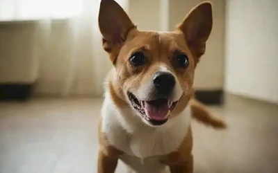 **Un perro juguetón balancea su rabo al ritmo de la música