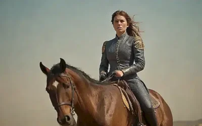 Figura en caballo luchando por la justicia