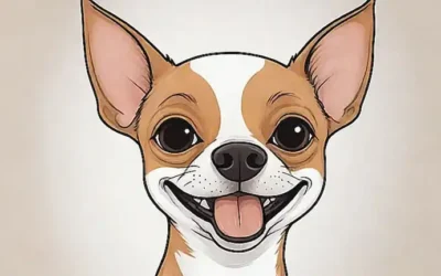 Ilustración de cachorro alegre en blanco sobre fondo