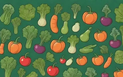 Imágenes de vegetales en verde con perros adorables por los beneficios para perros y dosis. (Pictures of green-colored veggies with adorable dogs for the benefits for dogs and dosage instruction)