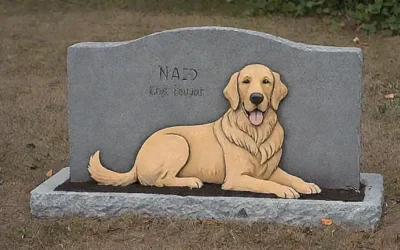 El labrador dorado miró con pena la lápida de los difuntos