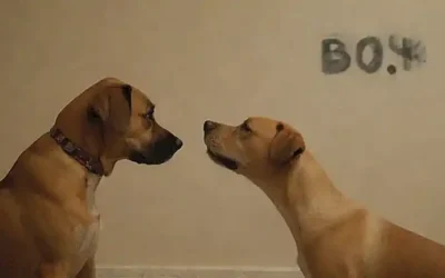 **El mural ilustra besos de perro