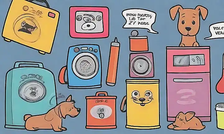 Una imagen colorida de electrodomésticos con texto que resalta los sonidos que los perros odian