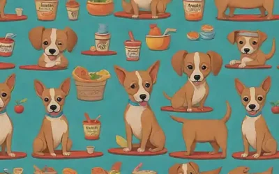 Un perro con fiebre ilustrado en un papel pintado mexicano con remedios naturales y atención veterinaria.  . **Translation:** A dog with a fever illustrated on a charming Mexican wallpaper with natural remedies and veterinary care.