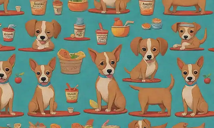 Un perro con fiebre ilustrado en un papel pintado mexicano con remedios naturales y atención veterinaria. . **Translation:** A dog with a fever illustrated on a charming Mexican wallpaper with natural remedies and veterinary care.