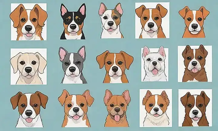 Un álbum con formato de libro con razas caninas de diferentes lugares