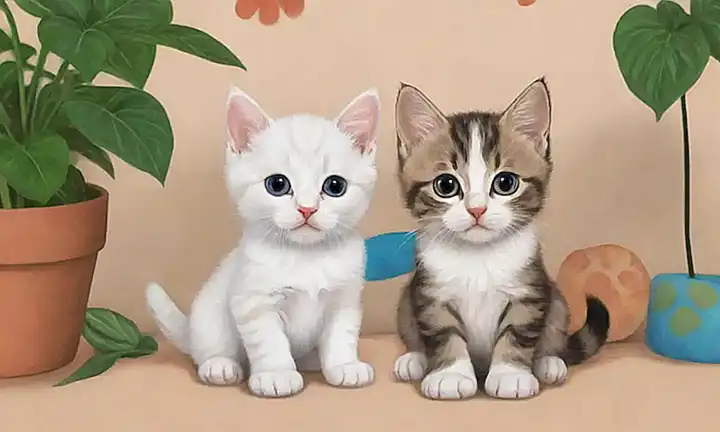 Dos gatitos adorables