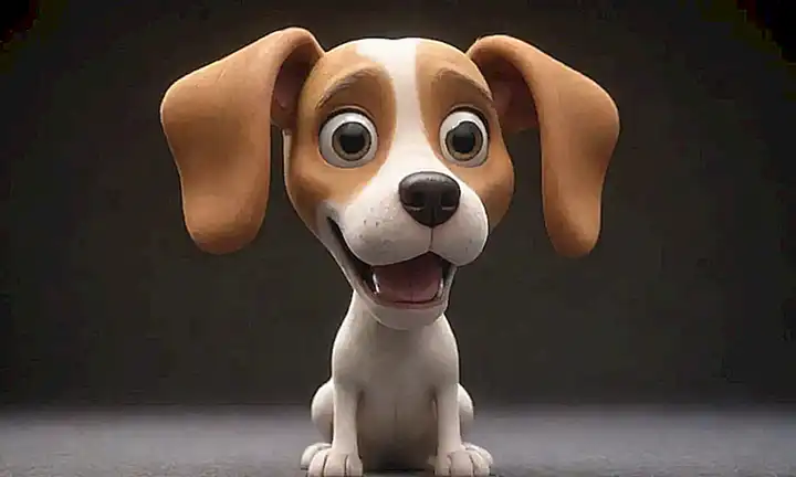 El perro ilustrado emite sonidos del estómago