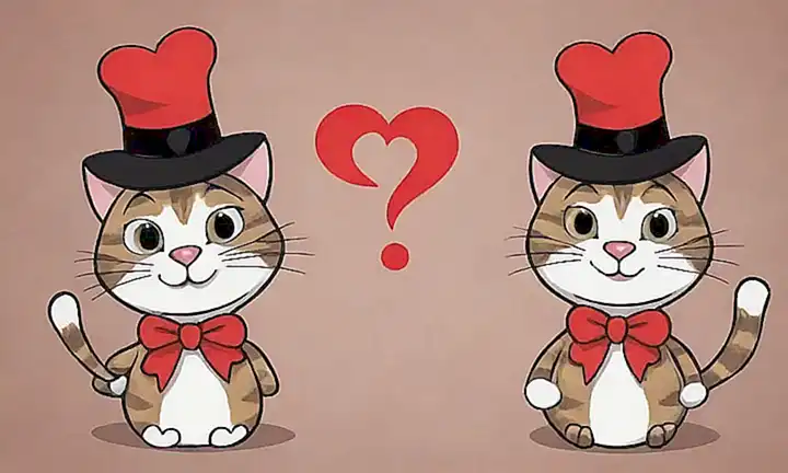 Un gato callejero con un sombrero de pensar y lenguaje de emojis