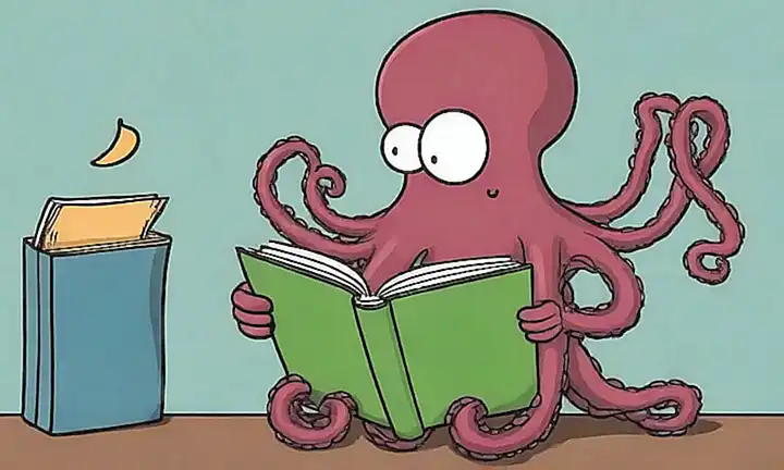 Un calamar en un libro