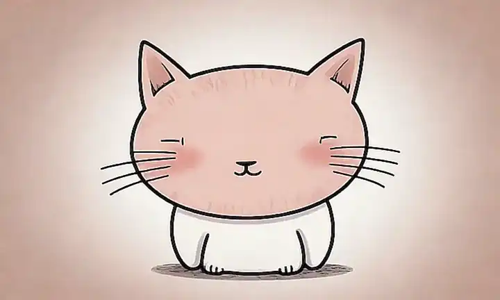 Un paisaje minimalista con un dibujo de un gato oculto y efectos de maul ambientales suaves