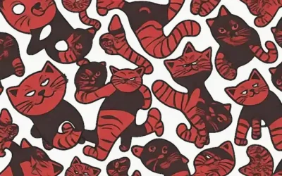 Advertencia de producto de gato peligroso en diseño negro y rojo