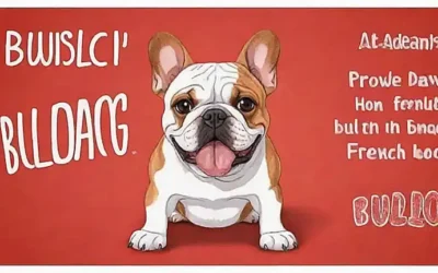 Foto adorable de un bulldog en fondo rojo con texto que dice Ventajas de tener un Bulldog Francés en mayúsculas