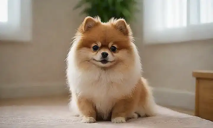 **Libro de cuidados para un pomerania saludable y feliz.** (English translation: Care guide for a healthy, happy Pomeranian.) This combines the request while keeping it concise