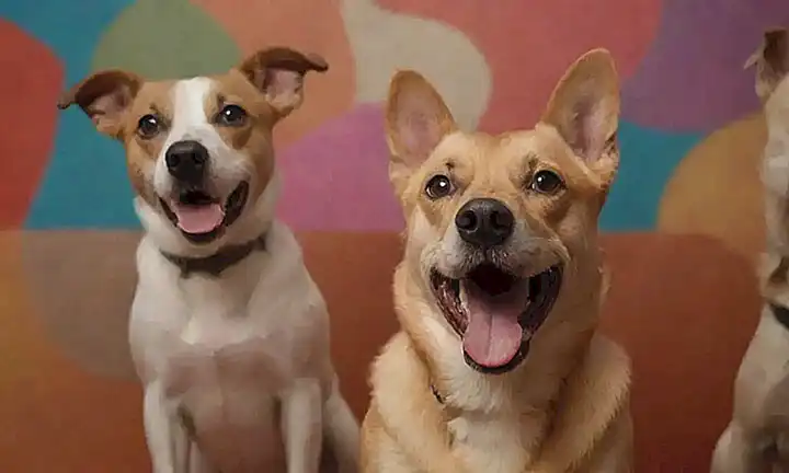 Los perros reaccionan a efectos de sonido en papel de murales vibrantes