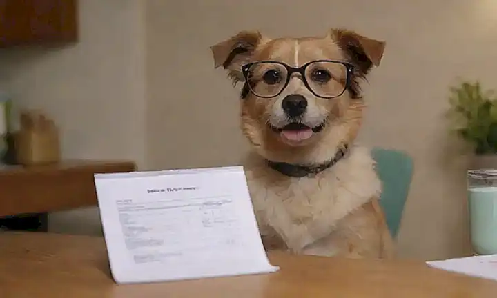 Un perro felino con gafas, dando consejo sobre algún remedio casero para la infección de tracto urinario.