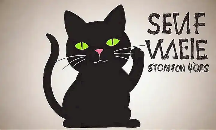 Un felino en forma de silueta contra un patrón de sonido con texto que proclama los siete sonidos más odiados