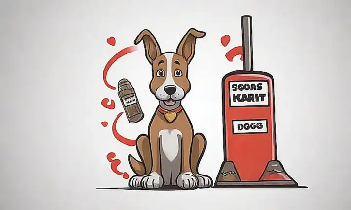 Advertencia legal, ilustración de perro guía disponible