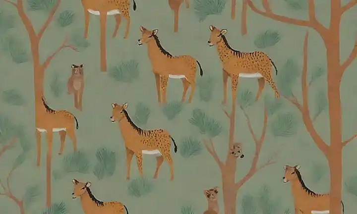 Papel pintadoSafari con estampados de animales realistas de la sabana de la Tierra
