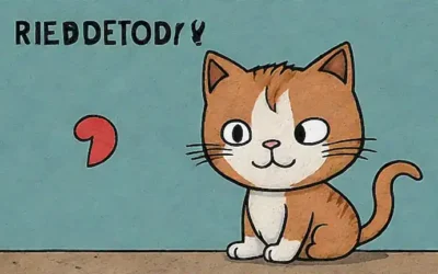 Un gato en un fondo texturado con Remedios Caseros para Garrapatas en Gatos y un signo de interrogación