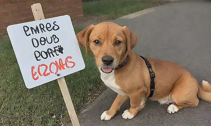 Un perro adorable con huellas de patas