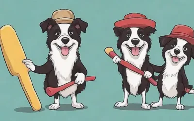 Dos versiones de Border Collie con ilustraciones distinciones